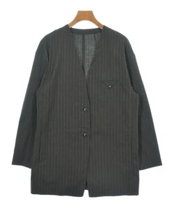 SALON Adamet Seil Kragenlose Jacken Grau Braun (Streifenmuster) S 200619188108 - Bild 1 von 5