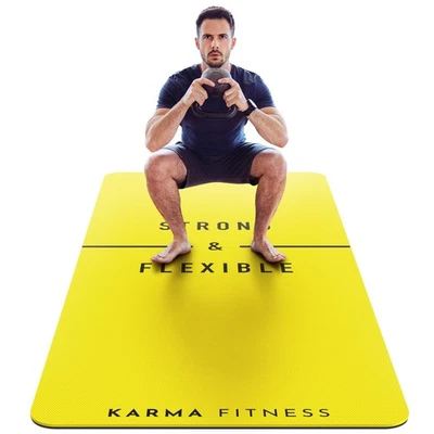 Large Exercise Mat Extra Wide & Extra Thick Workout Yoga Mat 183cm x 80cm x 10mm - Image 1 of 4