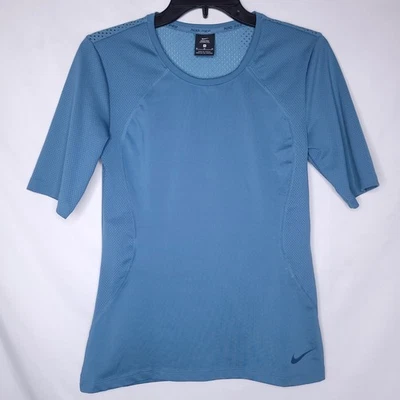 Nike Pro Hypercool рубашка женщин средний синий сетки производительности - Изображение 1 из 4