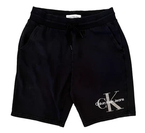 Pantalones cortos de lana Calvin Klein para hombre negros con cordón de 8" talla mediana - Imagen 1 de 2