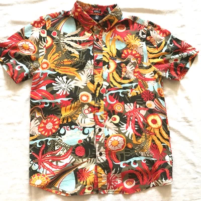 VOLCOM  MEN'S  SHORT SLEEVE SHIRT FLOWER PATTERN MODERN FIT MEDIUM - Image 1 of 4