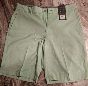 Walter Hagen Shorts Herren 34 11 mintgrün Seersucker Chino Golf flache Fronttasche - Bild 1 von 6