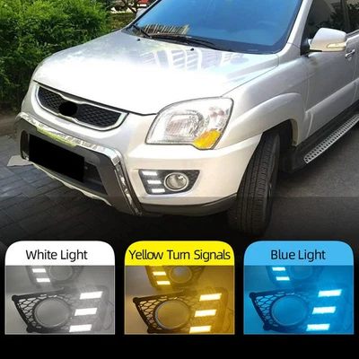 LED DRL Sequential Fog Turn Signal Light Upgrade Pair for Kia Sportage 2007-2012 - Image 1 of 4