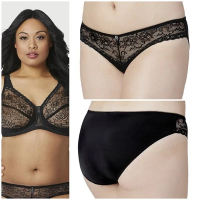 BRAMOUR Nolita Panty Large Bikini Brief 30 FITS 29-30" (Low Cut/Rise) Black Lace - Image 1 of 4