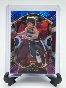 Blazers CJ Elleby 2020-21 Select blu bianco viola ghiaccio incrinato Prizm Rookie #100 - Foto 1 di 2