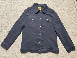 Ruby Rd. Jacke Damen 14 dunkelblau Stretch Denim Trucker Knopf Langarm - Bild 1 von 10