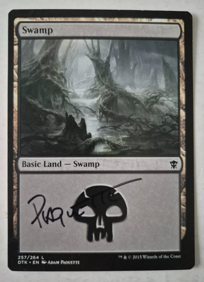 Swamp - Dragons Of Tarkir - Signed Adam Paquette - NM - Magic The Gathering - Image 1 of 1