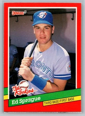 1991 Donruss The Rookies #14 Ed Sprague - Image 1 of 2