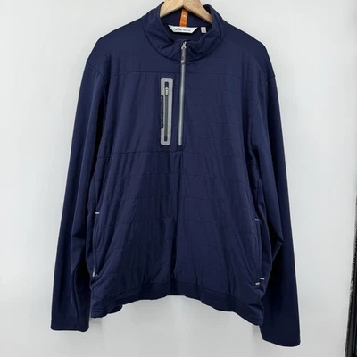 Peter Millar Men’s XXL Weld Elite Hybrid Quarter Zip Pullover Blue Performance - Image 1 of 4