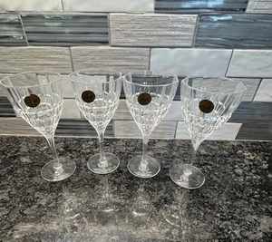 VTG CRISTAL D'ARQUES "MOONDANCE" HEAVY CRYSTAL WINE GLASSES 6 3/4" - Set Of 4 - Picture 1 of 8