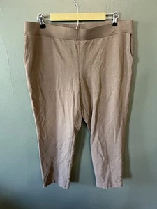 Pure J. Jill Womens Brown Cropped Pull On Pants Size Large Slim-Leg - Picture 1 of 3