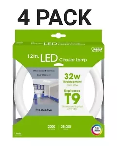 4 Pack Feit Electric FC12/840/LED Cool White 4100K 120V 20W Circular T9 90720 - Picture 1 of 5