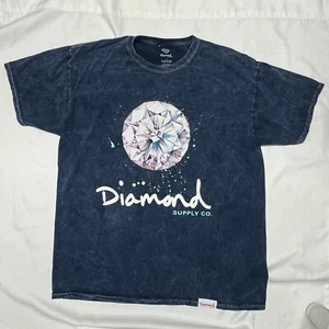 Diamond Supply Co. Graphic Shirt Mens Blue Acid Wash Gems Jewels Large - Picture 1 of 5
