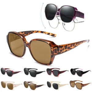 Polarized Fit Over Glasses Sunglasses for Women Men Trendy Square Wrap Around - Picture 1 of 17
