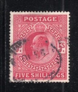 GB 1902 E7 5sh VF usato ordinato annullo #140 CV$220 - Foto 1 di 1