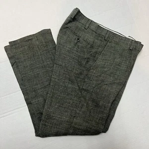 SUITSUPPLY Brescia Men's 35x28 Olive Green Wool/Silk Blend Slim Dress Pants - Picture 1 of 5