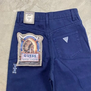 Vintage 90s Guess Jeans Women’s Baggy Fit Triangle Logo 16/28 Tapered 26x31.5 - Picture 1 of 9