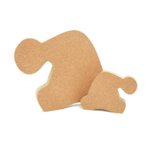 Sombrero de Santa Independiente en forma de MDF madera artesanal blanco 18mm decoración navideña - Imagen 1 de 3