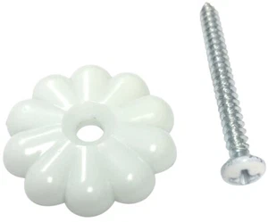 NEW UNITED STATES D-138B (24) WHITE MOBILE HOME PLASTIC ROSETTE BUTTONS 6969752 - Picture 1 of 1