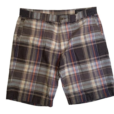 Mens Claiborne Brown Navy Salmon Golf Chino Shorts Size 34 - Image 1 of 4