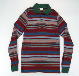 Polo vintage années 70 hippie groovy à rayures Kmart haut pull style pull taille L