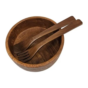 Vintage Teak Salatschüssel mit Zange Mid Century Daninish Modern  - Bild 1 von 8