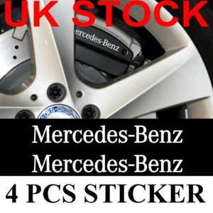 4Ps White Brake Caliper Vehicle Sticker Cast VINYL Emblem Anti High Temp UKSTOCK - Picture 1 of 5