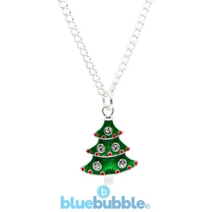 Bluebubble FROHE WEIHNACHTEN Diamantbaum funkelnde Halskette Funky festlicher Spaß Weihnachten - Bild 1 von 3