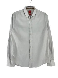 HUGO BOSS Slim Solid Gray Shirt Casual Formal Men Size M - Picture 1 of 8