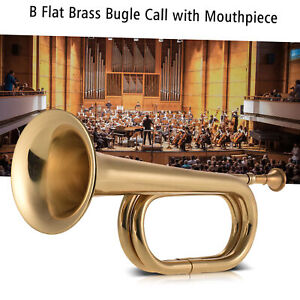 B Flat Bugle Trumpet Cavalry Horn With Mouthpiece For Military Orchestra D7R0