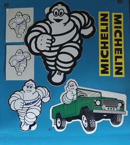 Michelin Man Tyre Tire Vintage Stickers Decals Defender (Total 7) Various Sizes - Imagen 1 de 6