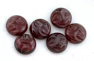 ONE 10mm Round Natural Carved Garnet Face Cab Gemstone Gem Cabochon EBS6593 - Picture 1 of 1