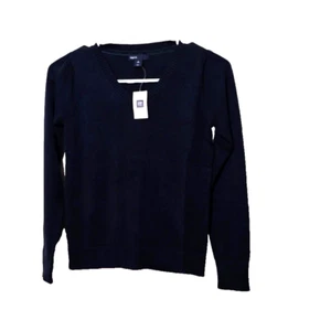 Gap Kids Girls Sweater Sz 10 Long Sleeve Black Preppy Classic V-Neck Breathable - Picture 1 of 13