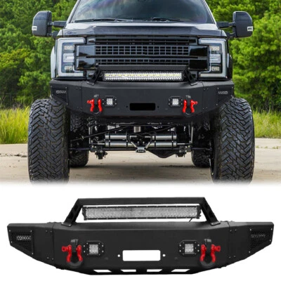 Parachoques delantero 2017-2023 para Ford F250/F350/F450/F550 Super Duty con placa de cabrestante Foto 1 de 4