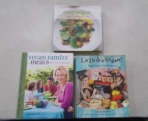 3 VEGAN COOKBOOKS EASY LA DOLCE LIVIN MADE EASY FAMILY MEALS # MIXED HC TRADE PB - Imagen 1 de 6