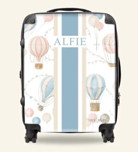 Lily and Bean The Air Balloon Blue Luggage New Customizable Suitcase - Picture 1 of 6