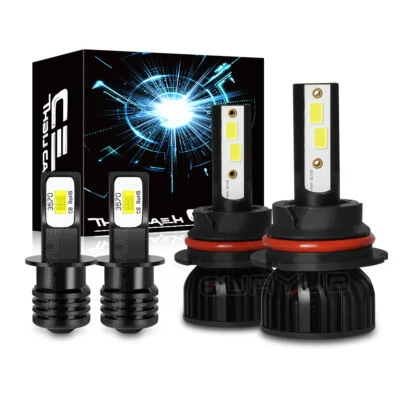 For Mercedes-Benz 300E 1990-1993 Combo 4x White LED Headlight Fog Light Bulbs - Image 1 of 4