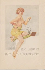 Original Vintage Erotik Art Deco Exlibris von SIMUNEK KAREL - Bild 1 von 1
