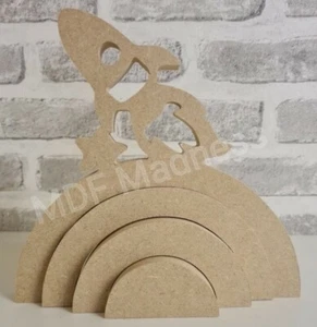 MDF BASTELFORM. HOLZ 3D REGENBOGEN RAKETENSTAPLER. - Bild 1 von 1