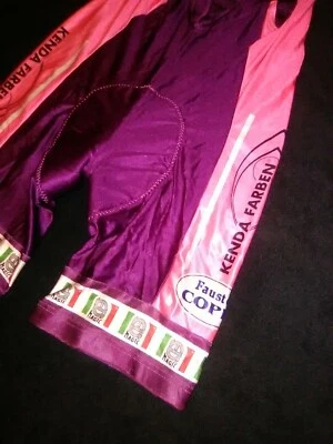 *VINTAGE Fausto Coppi Cycling Bib Shorts Womens Large L. Road Bike Bibs ITALY - Image 1 of 4