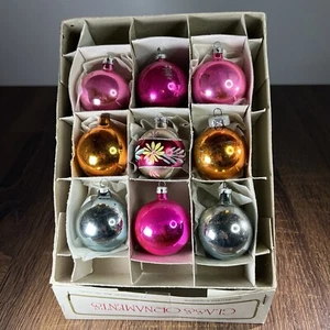Vintage - 9 Santa Land Mercury Glass Christmas Tree Ornaments - 1.5” Assorted - Picture 1 of 24