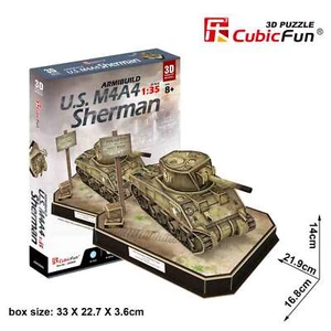 CubicFun 3D Puzzle - U.S. M4A4 SHERMAN TANK - JS4204H - Picture 1 of 3