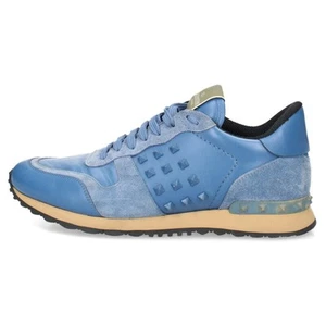 Valentino Garavani Sneakers Studded Low-Cut Sneakers Used Blue - Picture 1 of 5