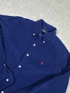 Ralph Lauren Shirt Mens Small Blue Corduroy Cord Long Sleeve Button Up - Picture 1 of 7