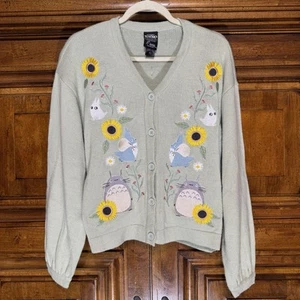 VTG 80s My Neighbor Totoro Embroidered Cardigan Sweater Women’s M Studio Ghibli - Picture 1 of 12