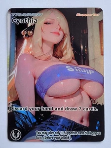 Pokemon Karte Cynthia & Lusamine Anima Waifu Sexy Doujin ACG DIY Full Art Holo - Bild 1 von 3
