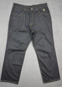 Eight 732 Jeans Men’s 40x34 Hip Hop Y2K Streetwear Black Baggy Stitched Pockets - Picture 1 of 22