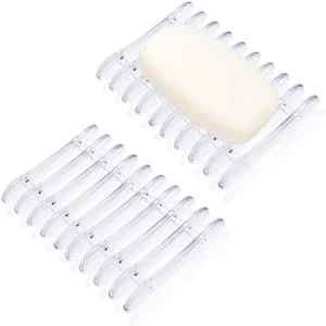2 Pcs Plastic Bar Soap Holder Soap Tray Non-Slip Soap Saver Self Draining Soa... - Picture 1 of 6