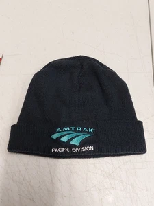 Vintage Amtrak Pacific Division Beanie Adult Navy Blue Embroidered Logo - Picture 1 of 5