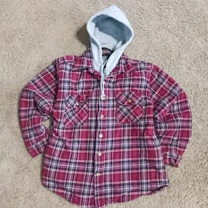 Chaqueta acolchada de franela Moose Creek de colección para hombre talla mediana sudadera con capucha suéter a cuadros - Imagen 1 de 3